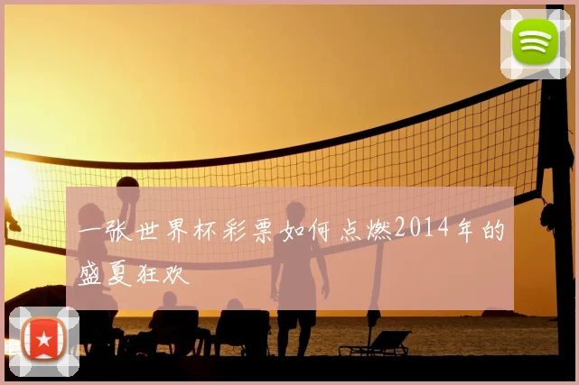 一张世界杯彩票如何点燃2014年的盛夏狂欢